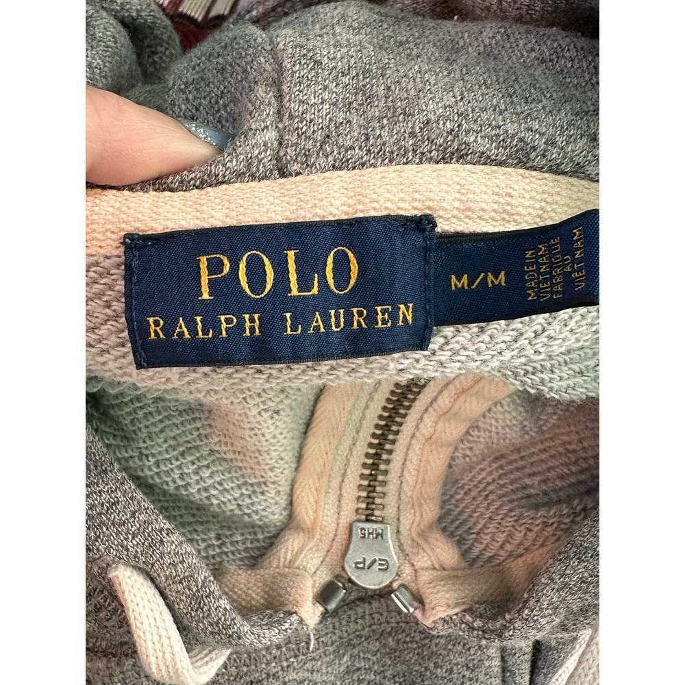 Polo Ralph Lauren gray long sleeves full zip hoodie jacket size Medium - Picture 3 of 12